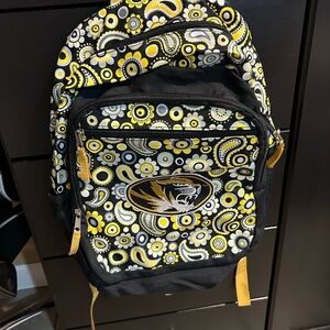 Stylish Black and Yellow Patterned Backpack MU